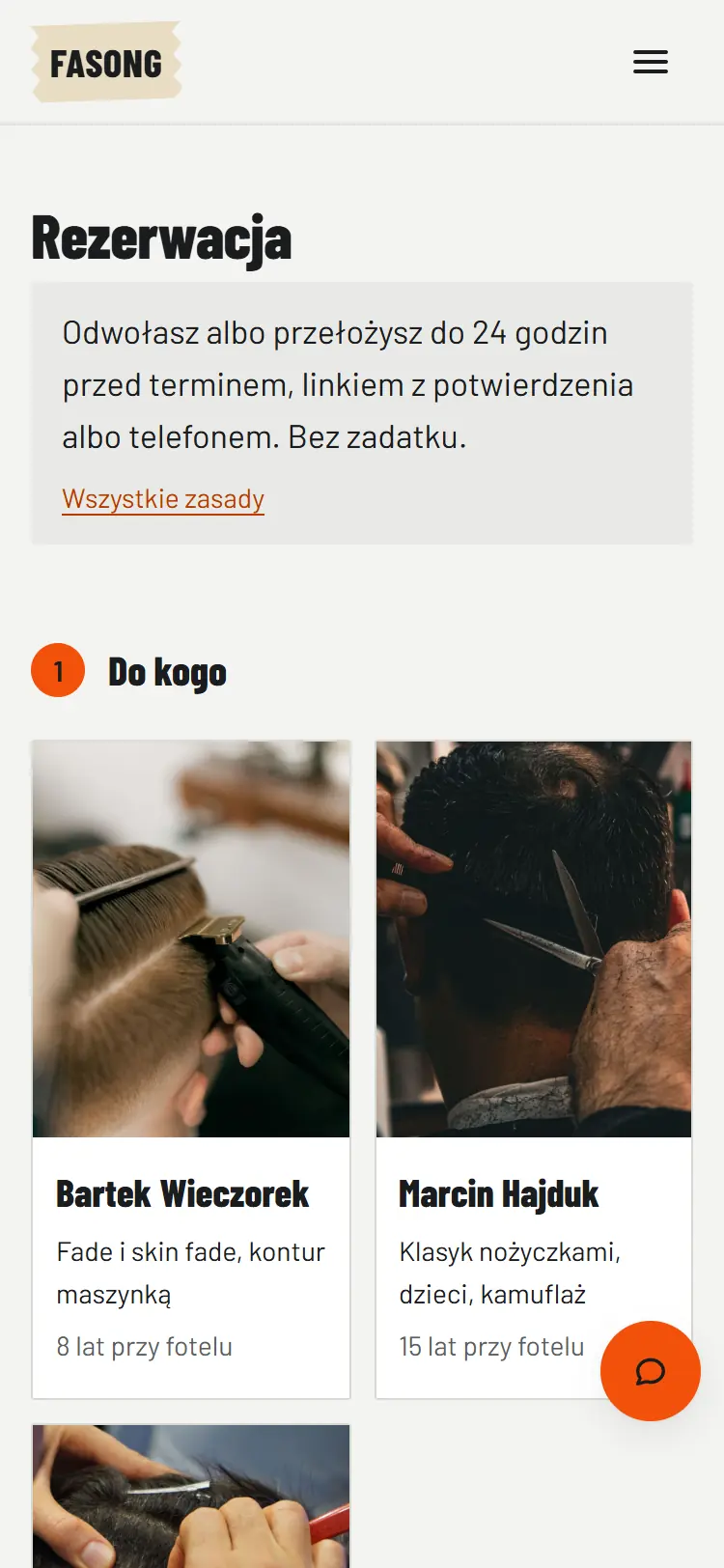 Strona dema Fasong na telefonie