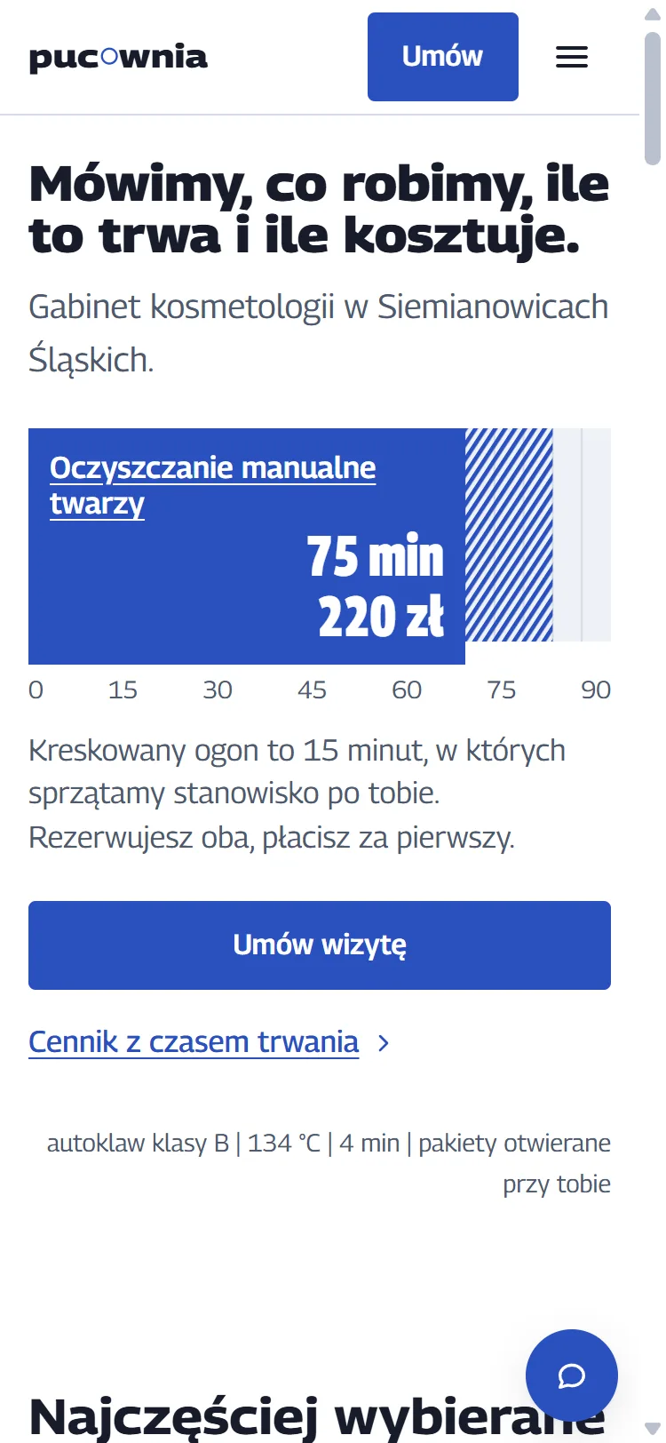 Strona dema Pucownia na telefonie