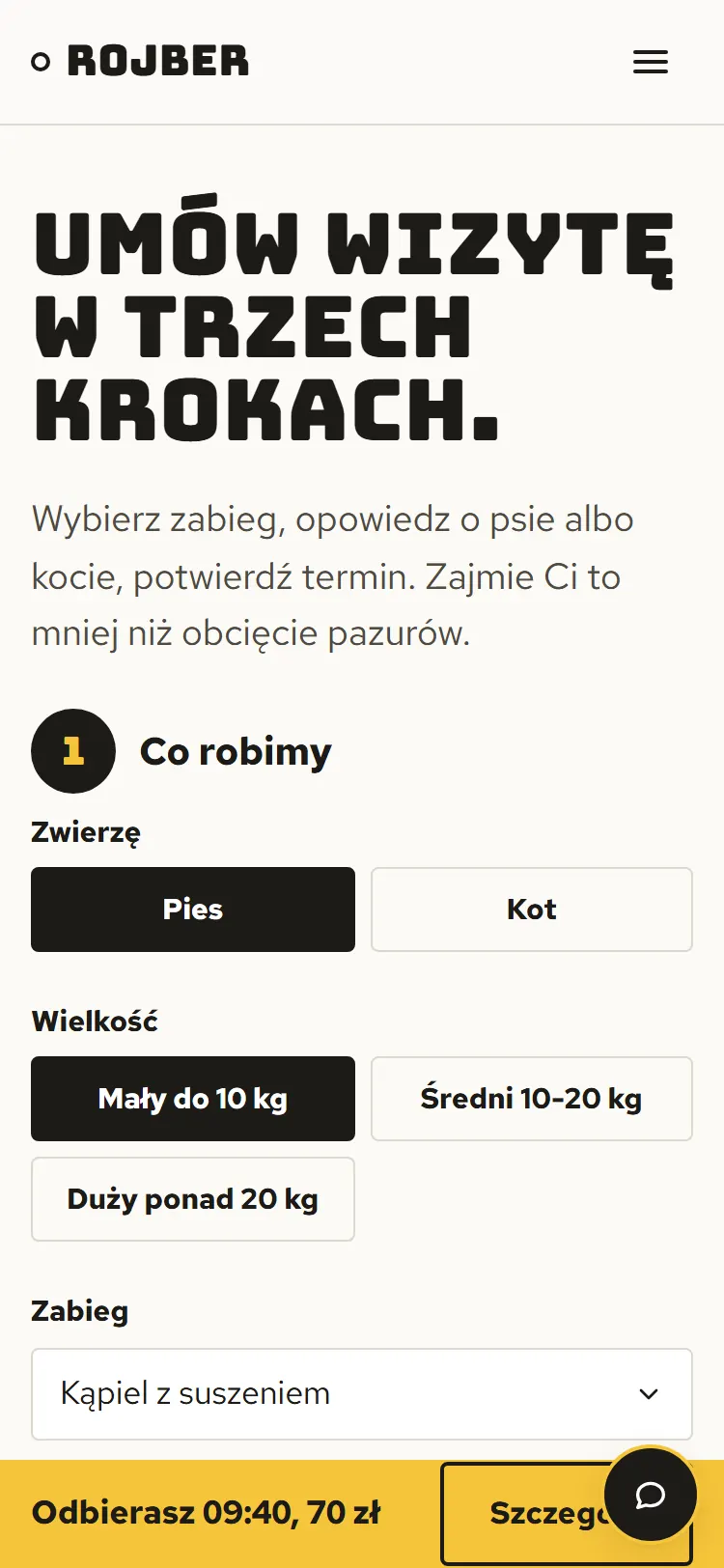 Strona dema Rojber na telefonie